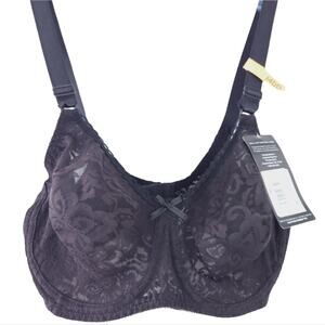 NEW Bali Smoothing Bra 34DD Black Lac Bra Back Closure